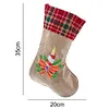 14 Inch Large DIY Linen Diamond Painting Xmas Stocking Hanging Gift Candy Bag Kits(20x35cm)