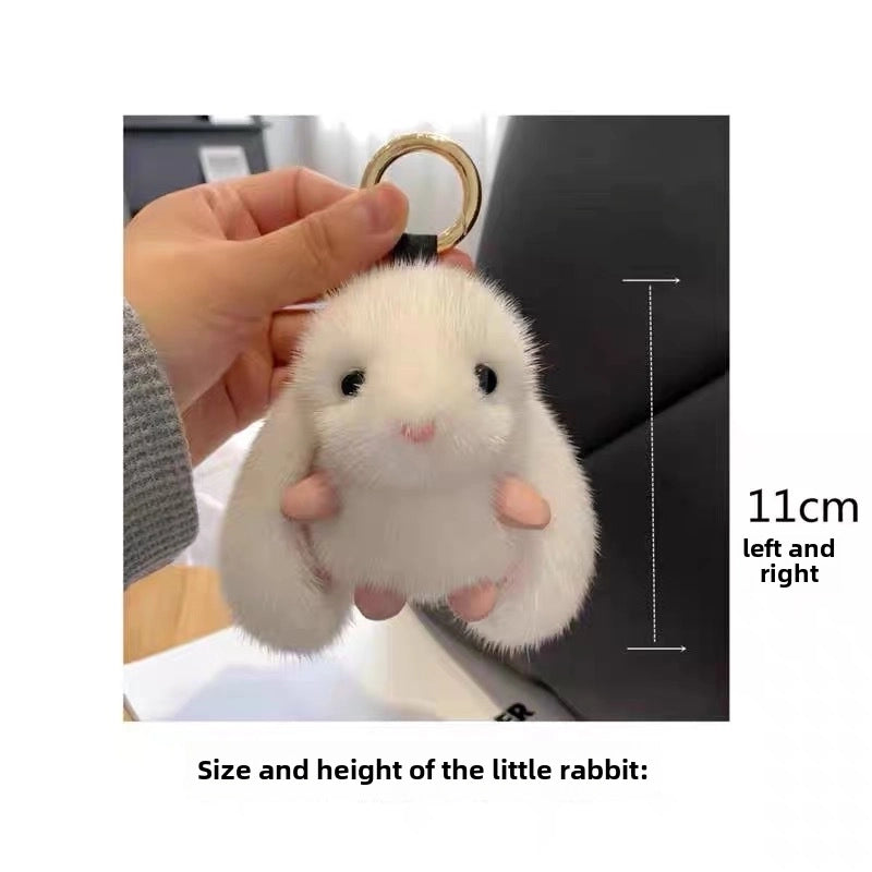 Big Ear Rabbit Imitation Mink Plush Cute Little Rabbit Hanging Bag Doll Car Keychain Bag Jade Rabbit Pendant