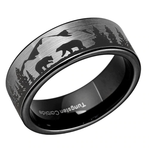 Women's Or Men's Hunting Ring / Bear Mountains Wedding Band Rings ...