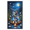>SALE<Full Embroidery Eco-cotton Thread 11CT Printed Moonlight Dog Cross Stitch40x70cm