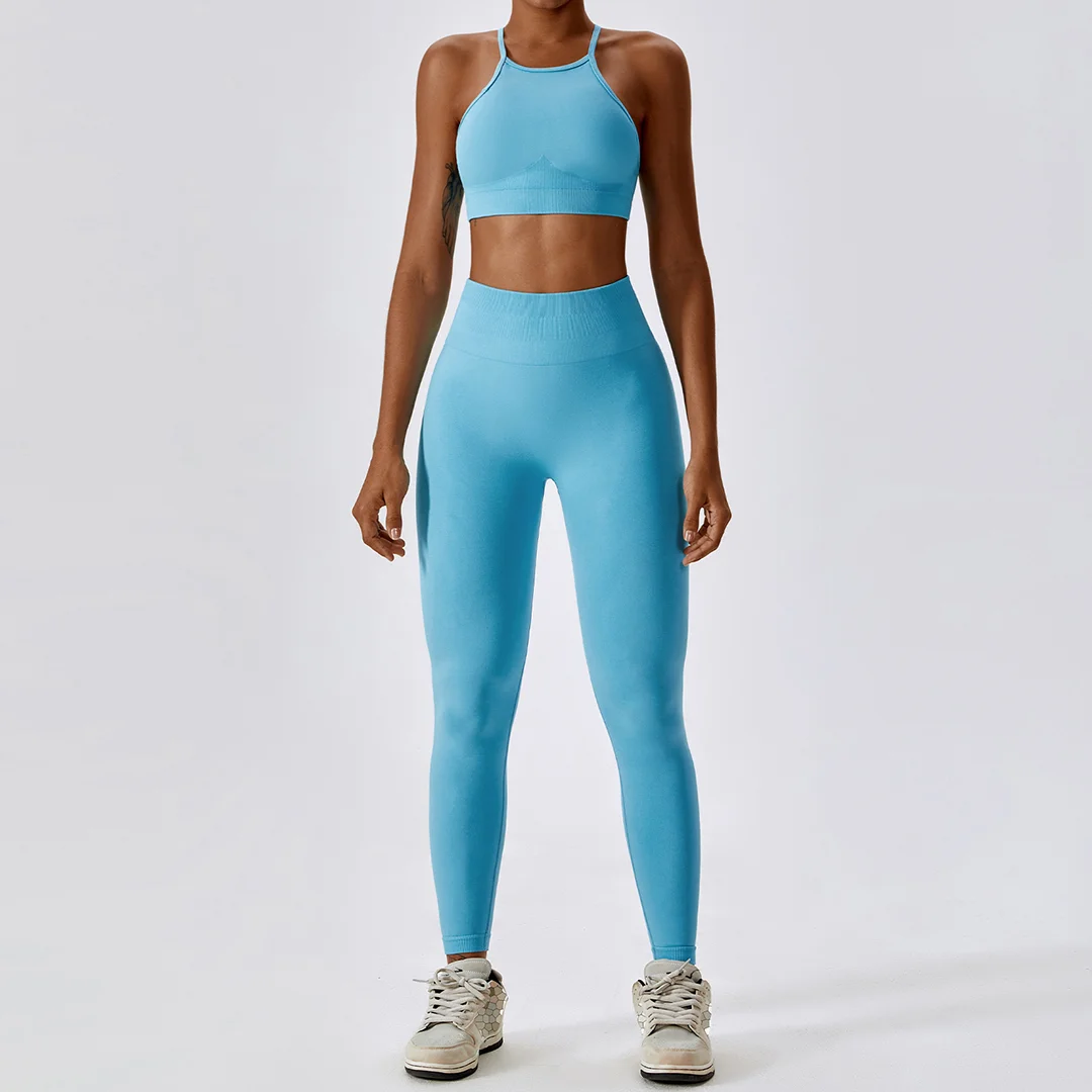 Back cross sport bra & leggings 2-piece set