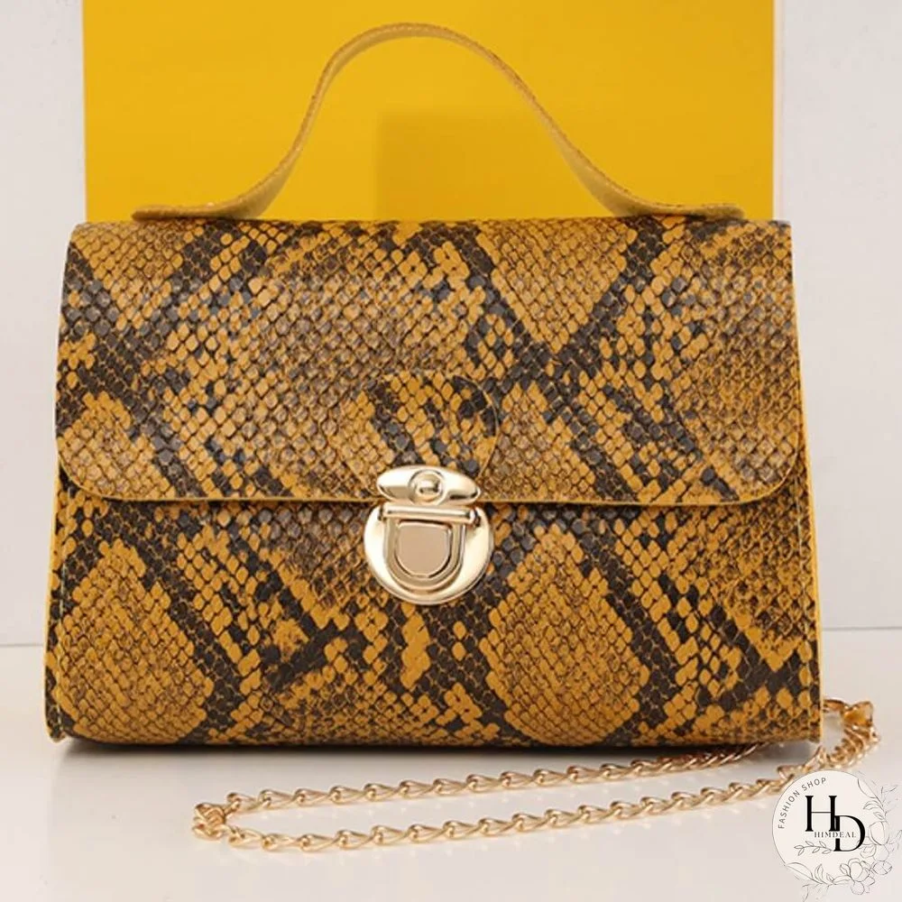 Yellow Fashion Casual Animal Print Crossbody Bag