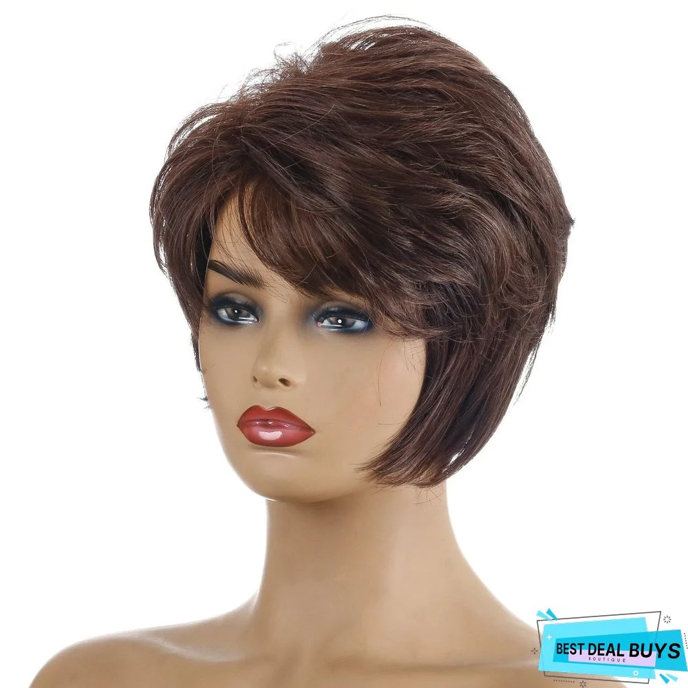 New Mixed Color Chemical Fiber Short Straight Hair Headgear Women