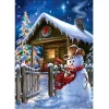 Snowman And Hut  | Full Round Diamond Painting Kits