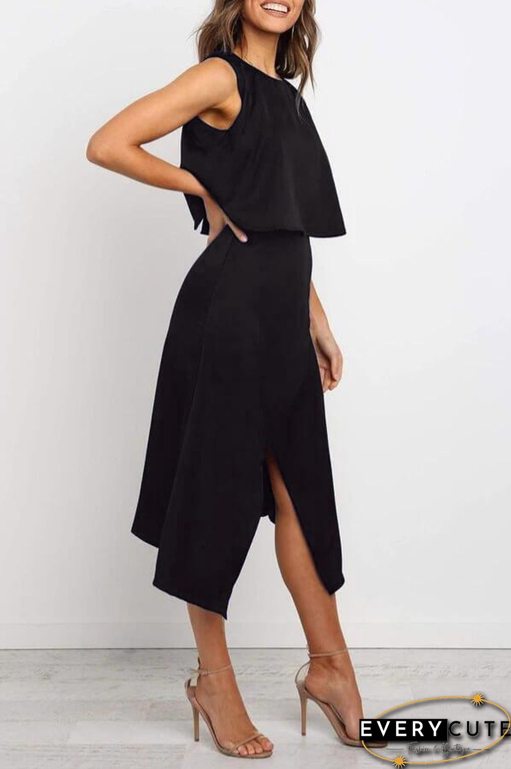 Sexy Casual Sleeveless Slit Dress