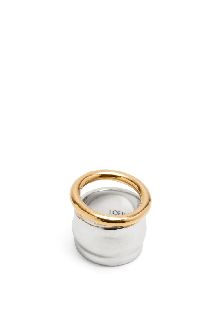 Gold/Rose Gold Napa Leather Sterling Silver Knot Ring