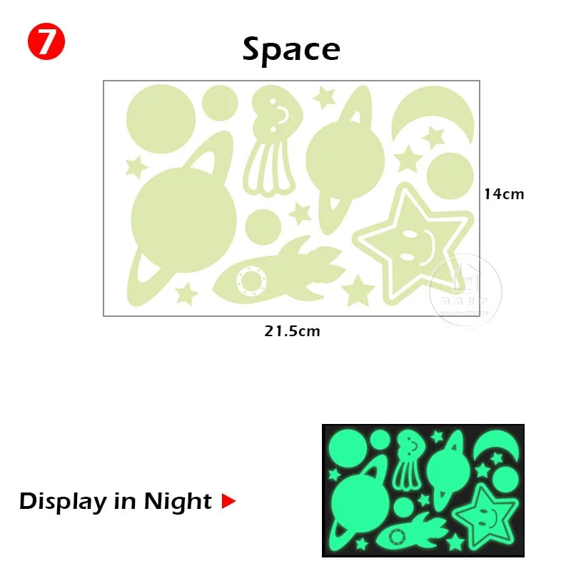 Luminous Space Stars Bubble Wall Stickers Tape for Kids Room Baby Nursery Home Decoration Wall Decals Glow in the Dark Bedroom