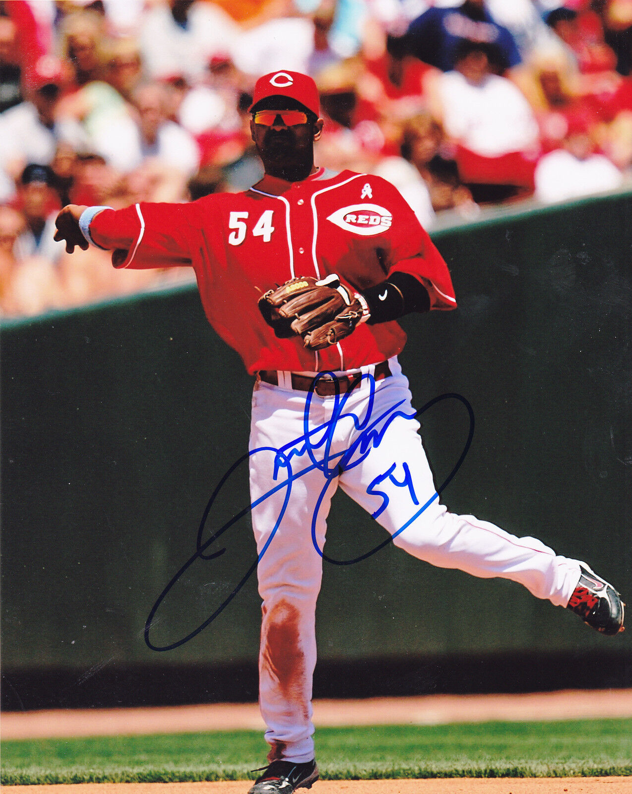 JOLBERT CABRERA CINCINNATI REDS ACTION SIGNED 8x10