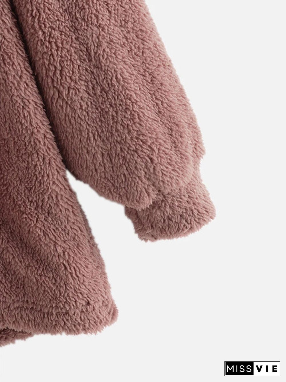 Plus Size Double-Sided Plush Long-Sleeve Hoodie
