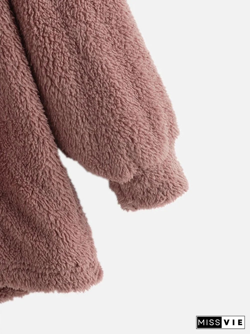 Plus Size Double-Sided Plush Long-Sleeve Hoodie