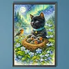 Cat and Bird Full DIY 5D Round Drill Diamond Art Kits Large Size 40*60cm Diamond Dots Paintings Picture Arts Craft Diamond Crystal Rhinestones Painting Kits for Adults/Beginners Gift Idea Home Decor