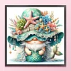 (US Only)Full Embroidery cotton Thread 11CT Printed Gnome Cross Stitch Kit 40x40cm