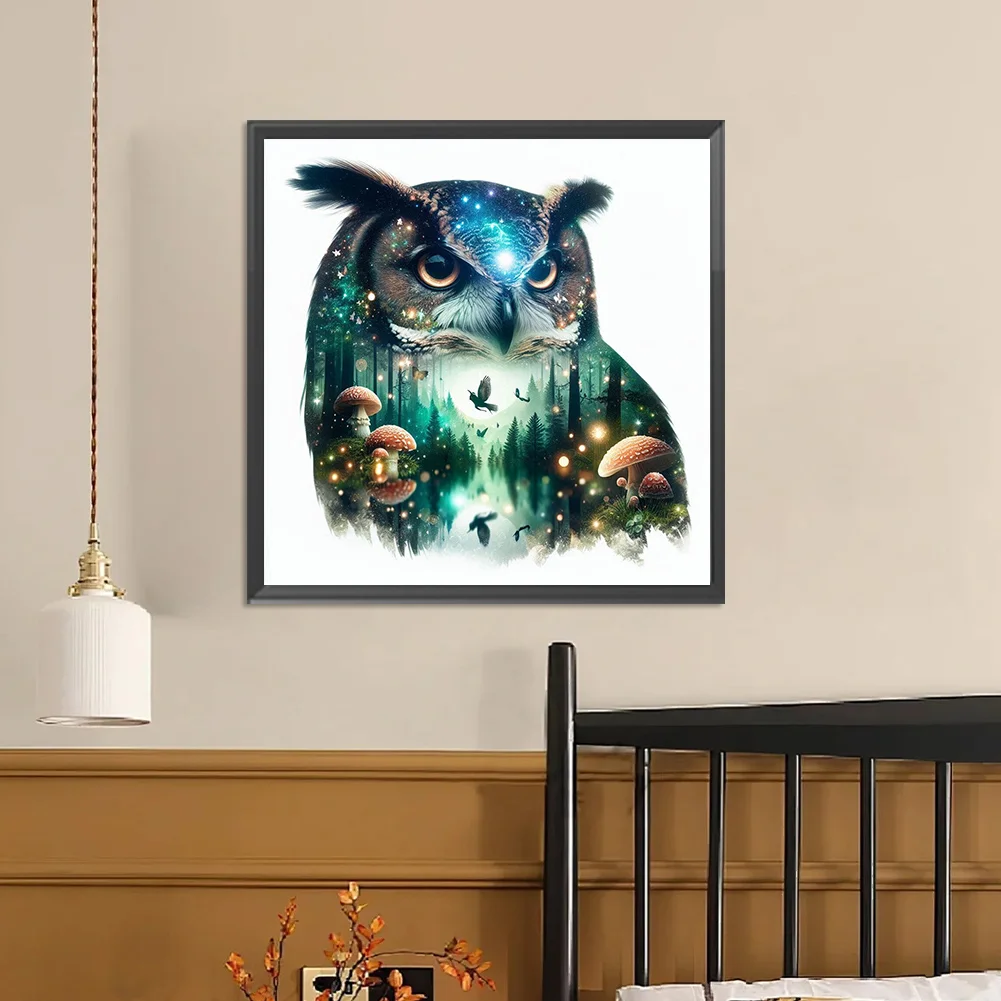 Diamond Painting - Full Square Drill - Owl Silhouettes(Canvas|45*45cm)