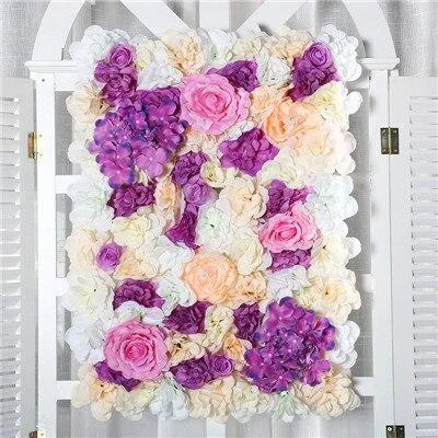 40x60cm Silk Rose Flower Champagne Artificial Flower DIY Wedding Decoration Flower Wall Panels Romantic Wedding Backdrop Decor 1118