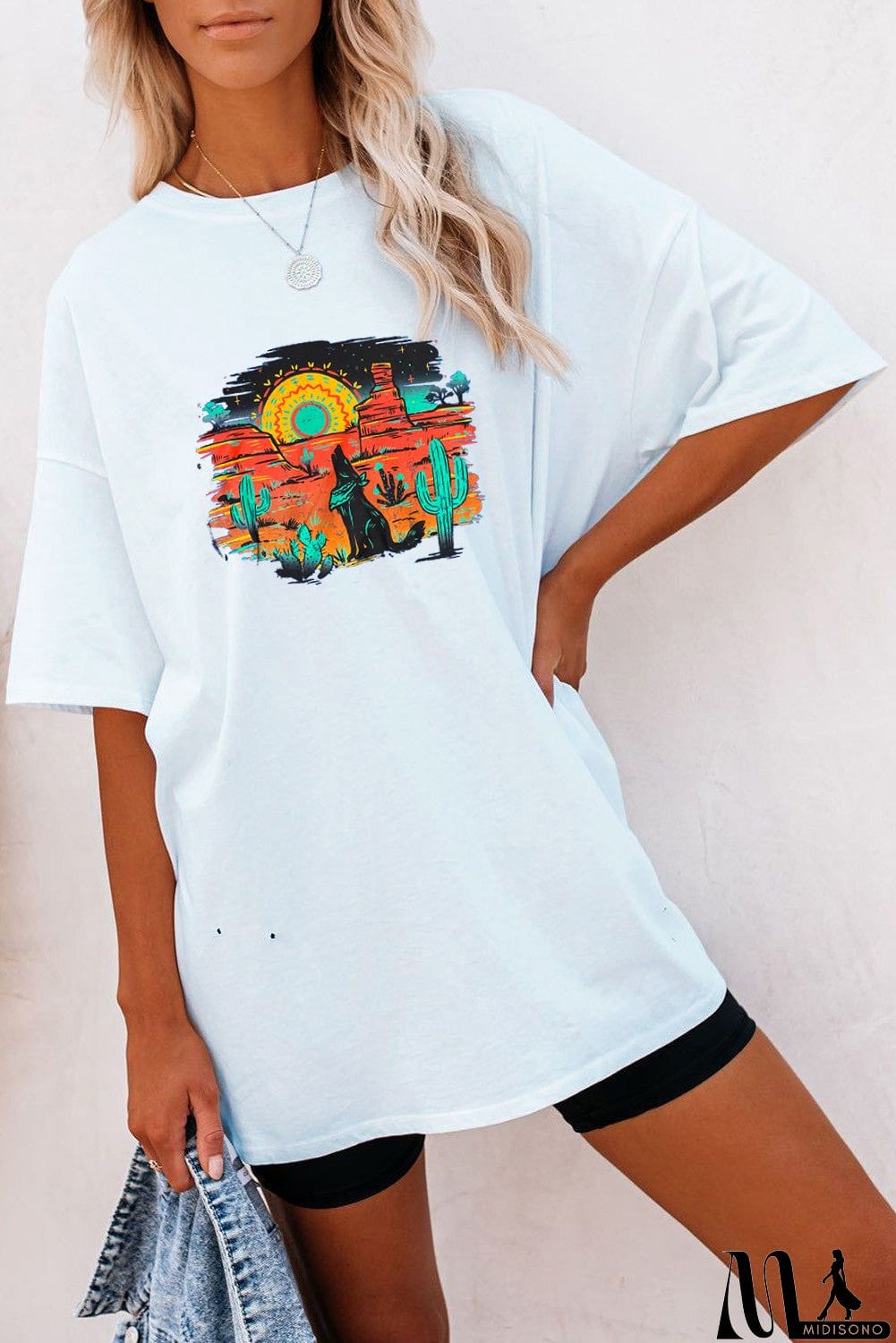 MidiSono - Women&rsquo;s Casual Summer Tops Crew Neck Tees Loose Short Sleeve T-shirt