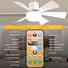 Socket Fan Light with Remote Screw in Ceiling Fan in Light Socket for Bedroom
