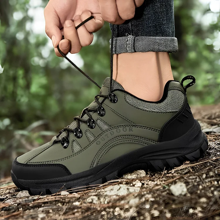 Men's Black Waterproof Hiking Shoes - Lightweight Non-Slip Trail Boots Radinnoo.com