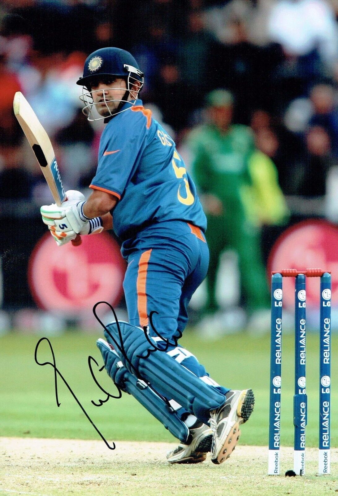 Gautam GAMBHIR Signed Autograph 12x8 Photo Poster painting AFTAL COA Indian Cricket