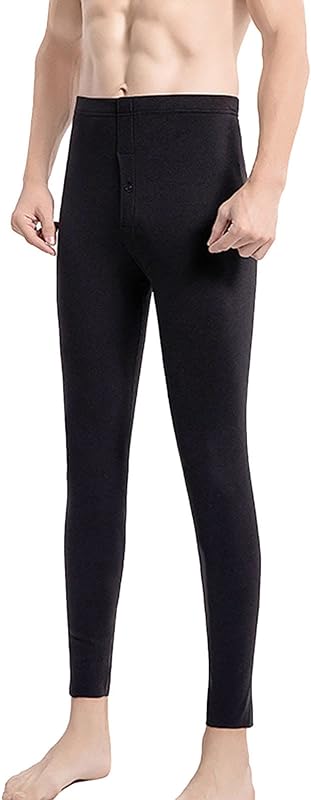 men, Winter Warm High Waist Leggings, Men's Stretch Thermal Tights, Fleece Lined Trousers