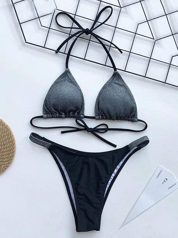 Gorgeous Embellished Triangle Sexy Bikini Swimsuit 