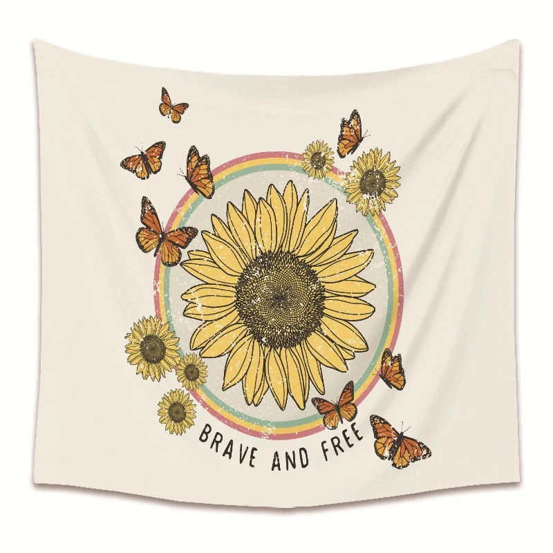 ins Simple Sun Moon Butterfly Series Tapestry Bohemian Background Cloth Small Fresh Wall Cloth Tapestry Creative Abstract Art