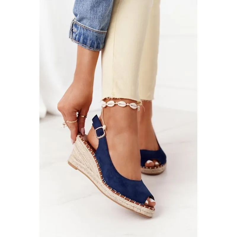 2021 Summer Women Sandals Leather Peep Toe Buckle Wedge Sandals for Women Casual Comfortable Platform Females Mid Heel Sandals