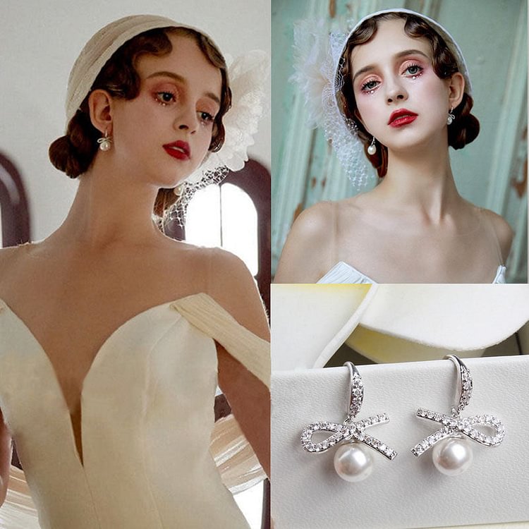 Bow rhinestone earrings | Butterfly Flower Fairy