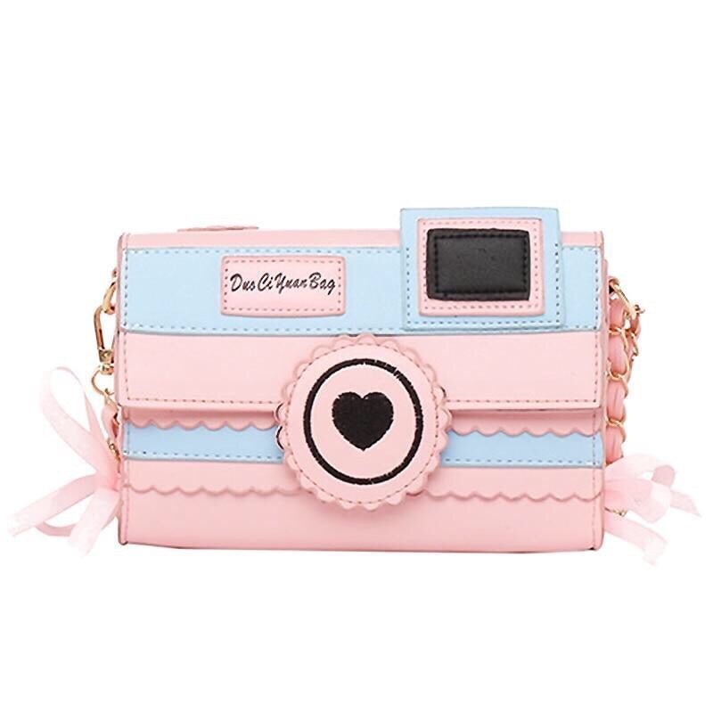 Pink Shoulder Bag Pastel Aesthetic Kawaii Camera Purse Bag Novameme