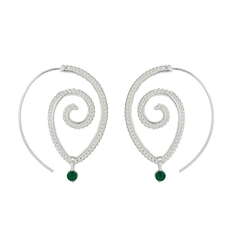Women plus size clothing Alloy Spiral Hoop Earrings Wholesale Cheap Jewelry-Nordswear