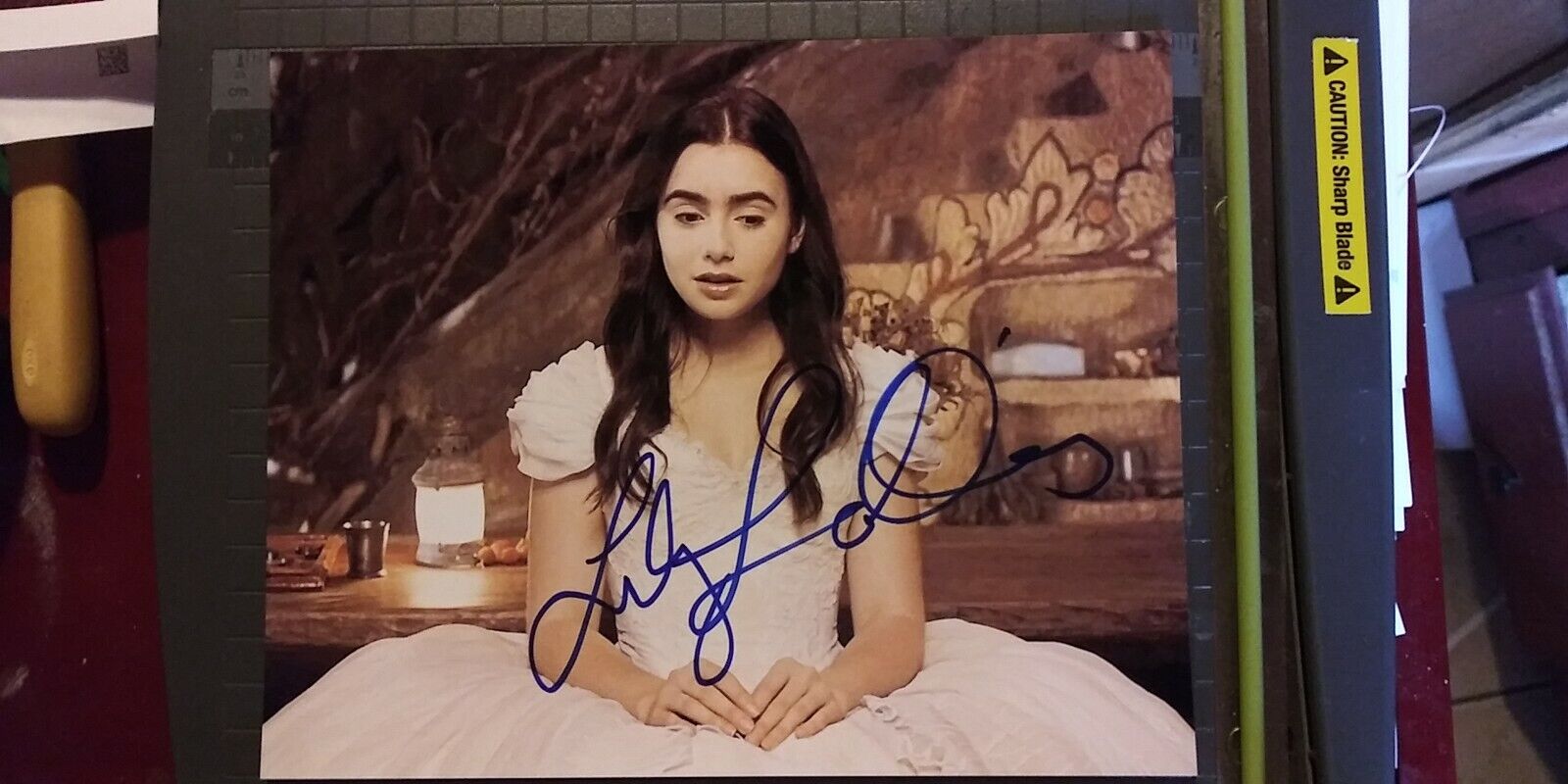 Lily Collins signed 8x10