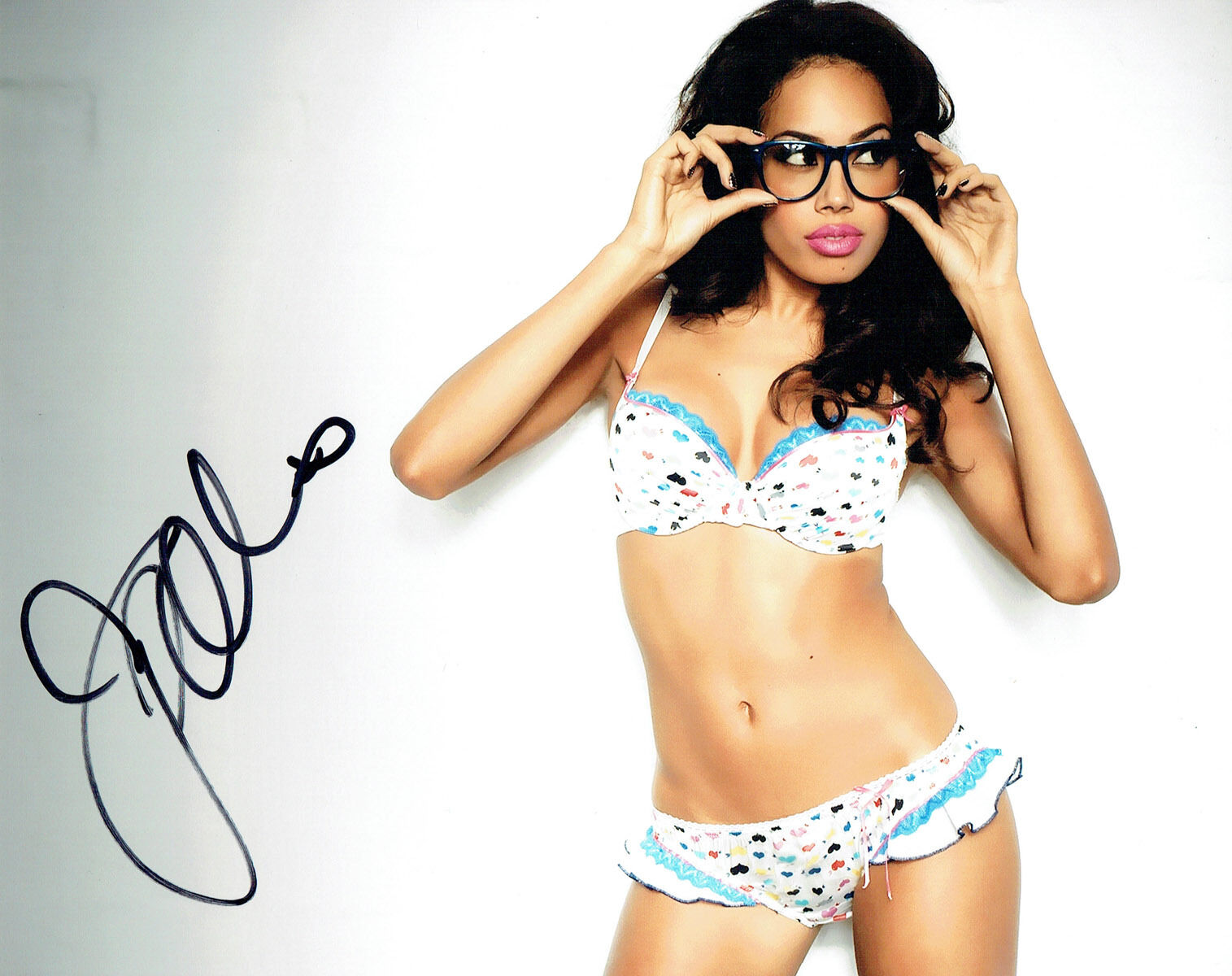 Jade EWEN Sugarbabes SIGNED 10x8 Sexy Photo Poster painting AFTAL Autograph COA Glamour