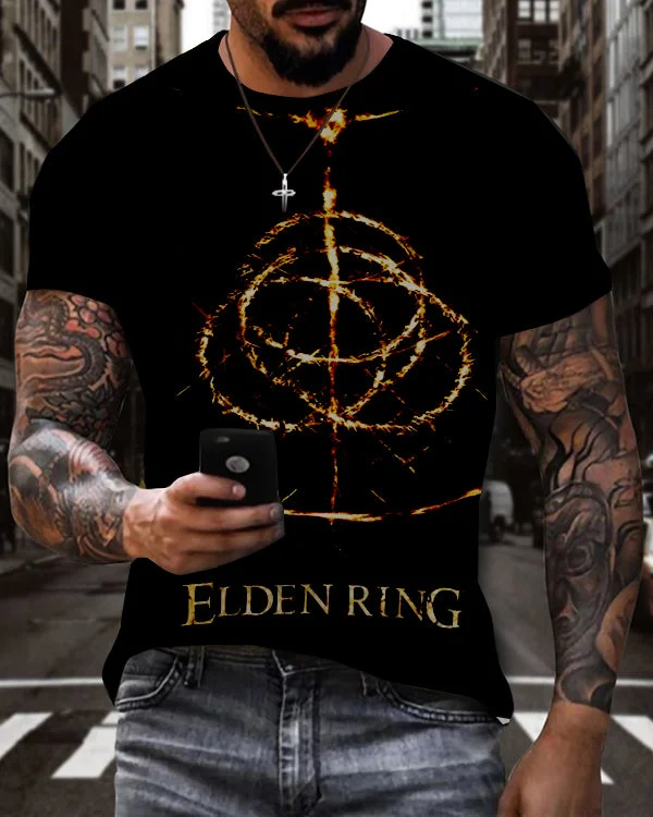 Men's ELDEN RING 3D Printed Casual Short Sleeve Top