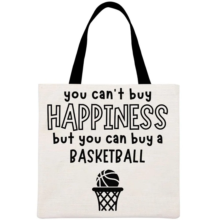 You can't buy happiness basketball Printed Linen Bag-Annaletters