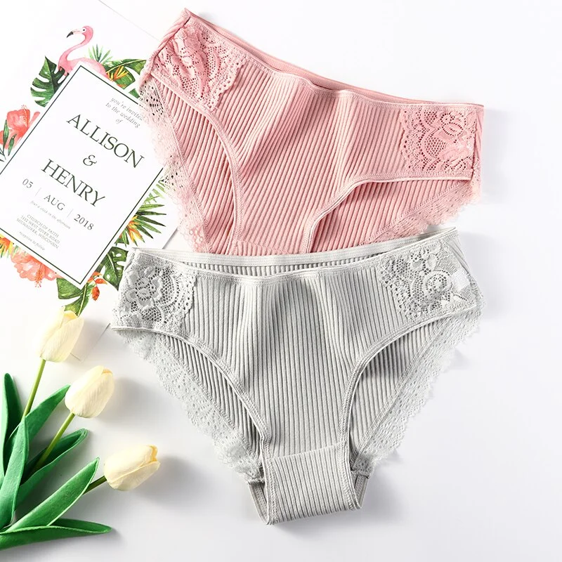 3PCS/Set Cotton Underwear Women's Panties Comfort Briefs For Woman Autumn Sexy Low-Rise Soft Pantys Intimates