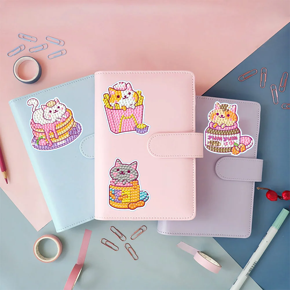 Diamonds Painting Sticker DIY Art Cartoon Cat Paster Home Decor