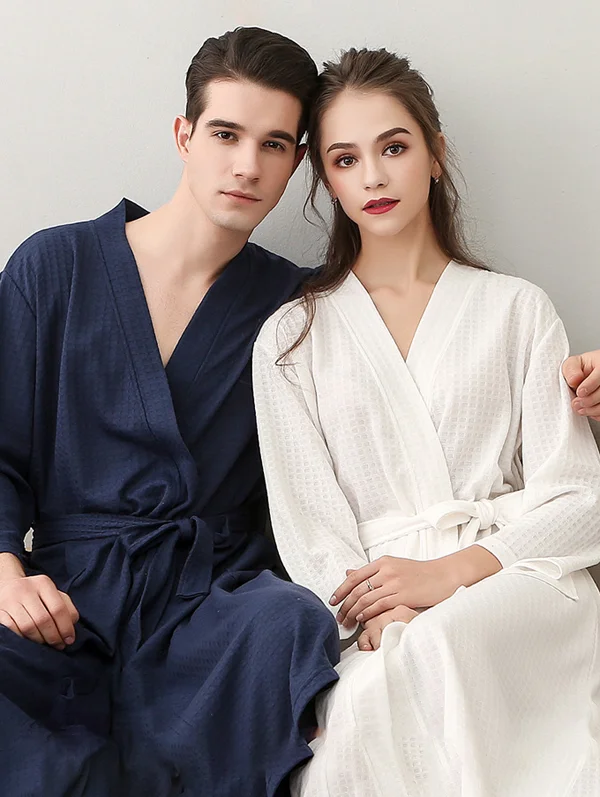 Comfortable Solid Bandage Thin Pajama Robe