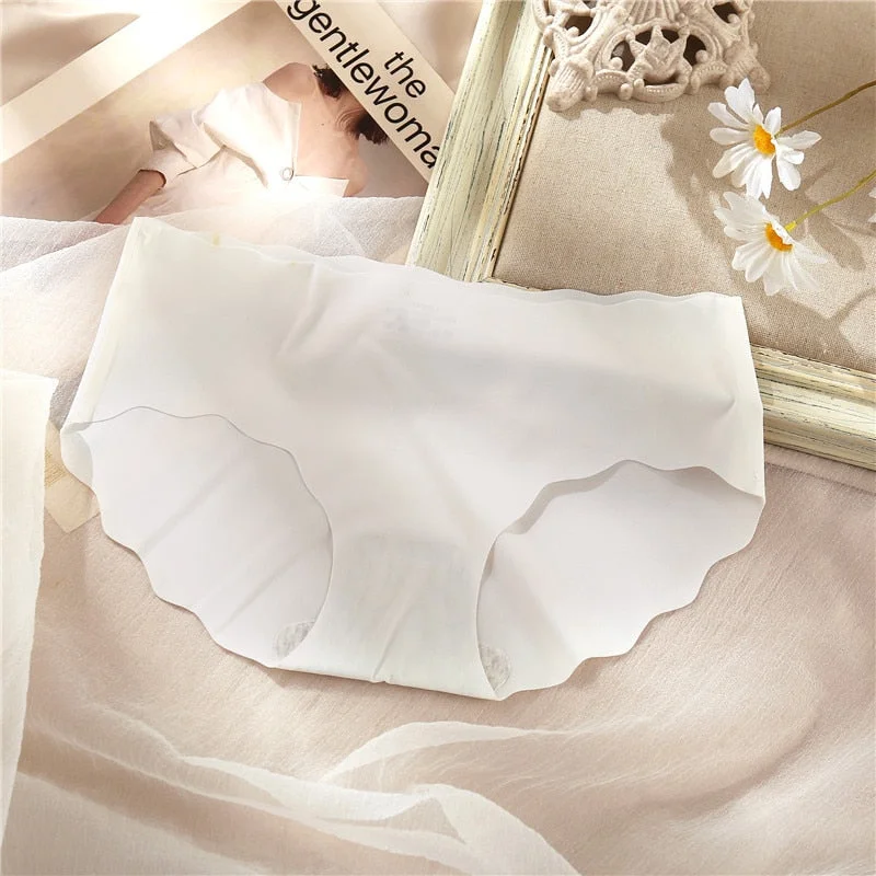 FINETOO Seamless Panties Women M-XL Solid Color Underwear Girls Rippled Underpants Low-rise Briefs Panty Female Lingerie Panties
