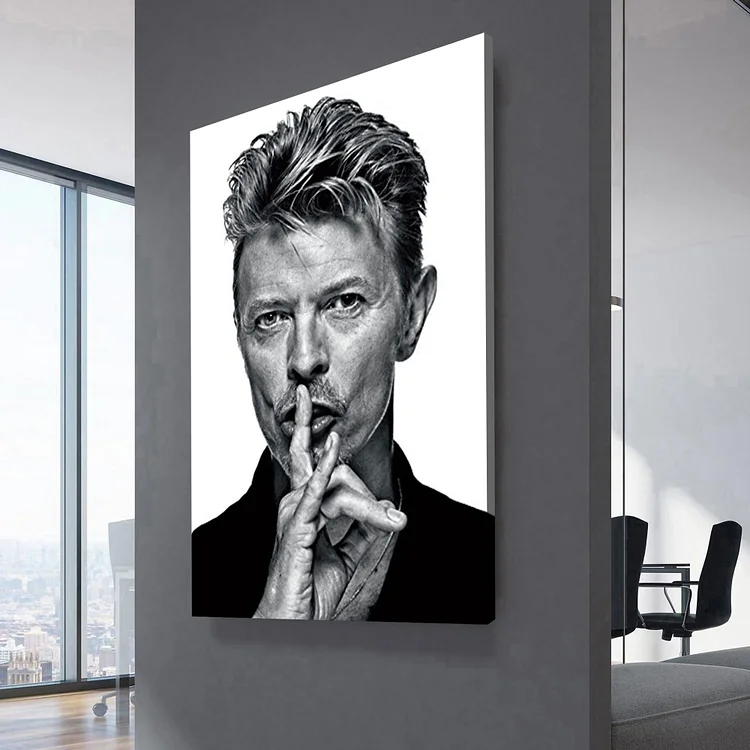 David Bowie Shush Gesture Canvas Wall Art - Design Wall Art