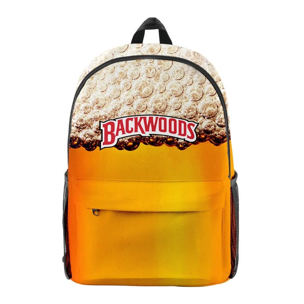 Backwoods Beer Backpack 3D Digital Color Printing Casual Fashion Pack Laptop Bag