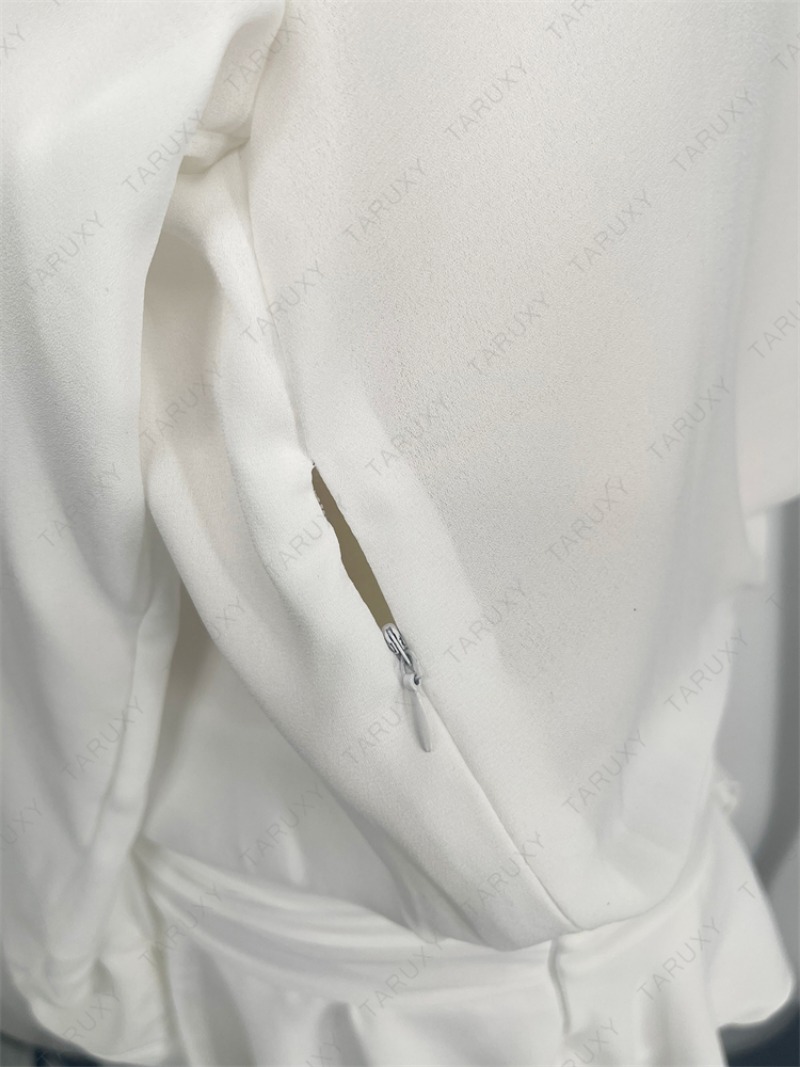 Ootddress White Chiffon Mini Dress For Women Casual Loose Oversized Pleated Mini Dress See-through Summer Beach Elegant Shirt Dress