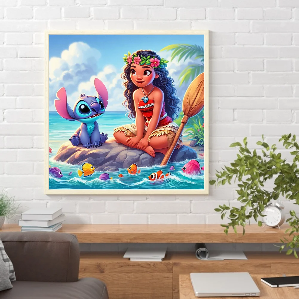 Diamond Painting - Full Round Drill - Princess Moana Stitch(Canvas|40*40cm)