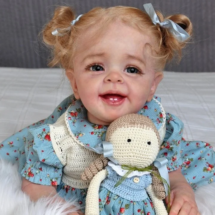 20" Looking Lifelike Handmade Blue Eyes Awake Silicone Reborn Doll Girl with Two Teeth [Lovely Yannick Baby] - - [product_tag] RSAJ-Creativegiftss®