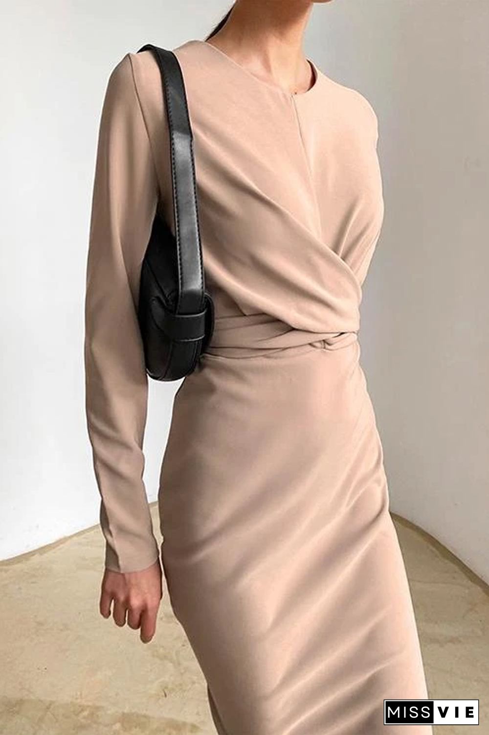 KarliDress Front Cross Slit Back Pencil Dress P12553