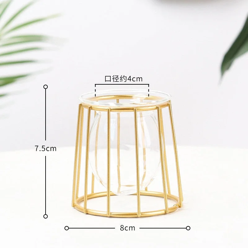 Nordic Simple Flower Stand Iron Frame Vase Simple Family Flower Rack Bottle Ornament Christmas Decoration Pot Holder jarrones