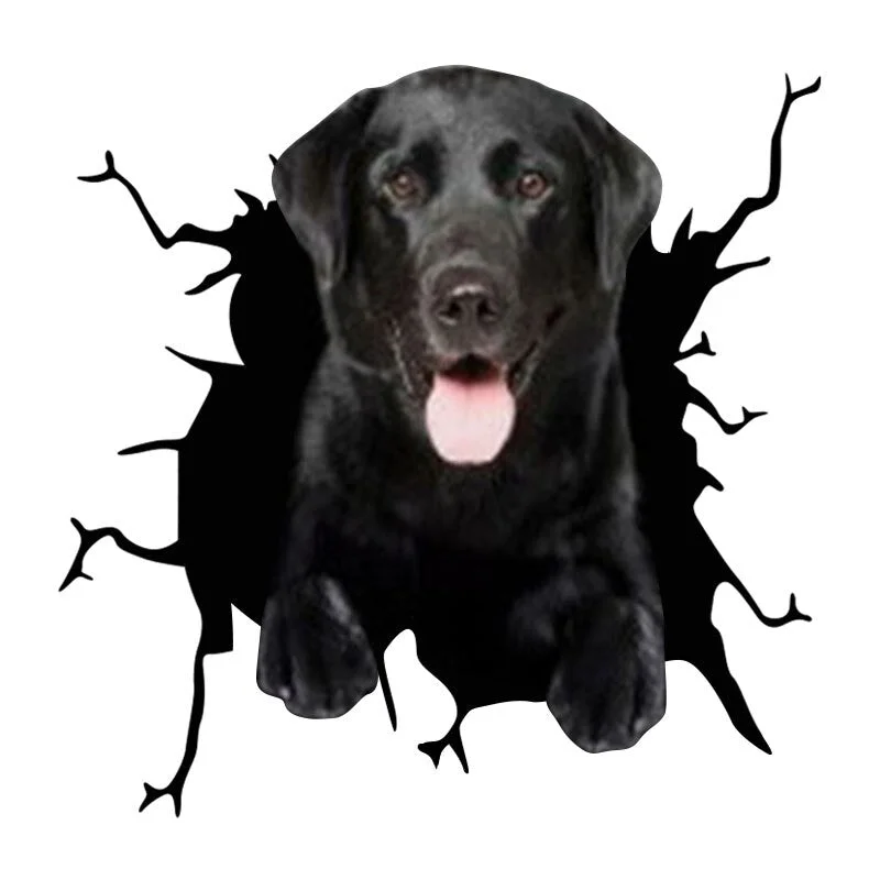 Electrostatic Glass Film Simulation Funny Car Window Sticker Dog Creative Broken Car Decorative Window Painting Waterproof