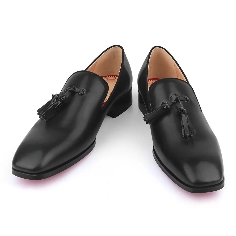 Merumote Gentleman's Oxford Loafer Slip-On Shoes Tasseles Red bottom Classic LaceUp Formal Party Shoes-MERUMOTE