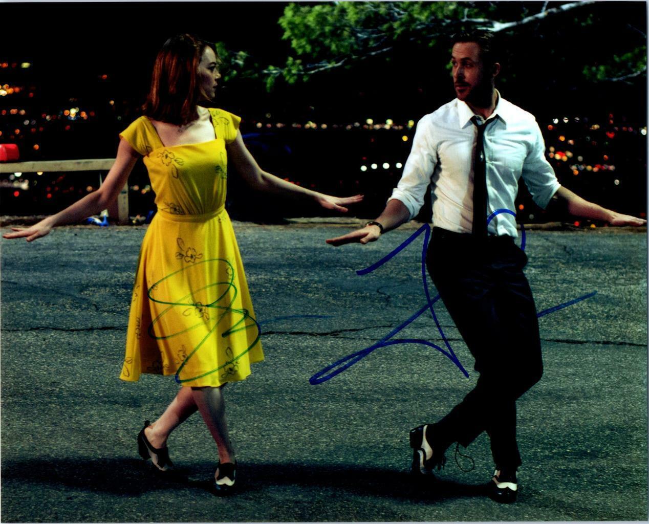 Emma Stone Ryan Gosling 8x10 Autographed signed Photo Poster painting Picture and COA