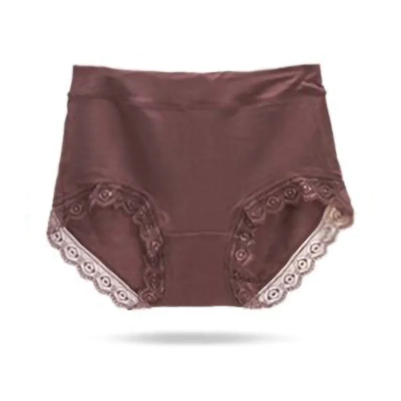 Women's Cotton Underwear Sexy Lace Panties Plus Size Fashion Solid Color  Briefs High Waist Seamless Underpants Female Lingerie