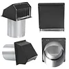 6/8 Inch Steel Hooded Wall Vent with Screen and Damper Wall Vent Cover Cap Exterior Air Exhaust for Kitchen HVAC Duct Dryer Vent