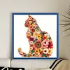Floral Cat Bead Embroidery Kit Pre-Printed Bead Cross stitch
